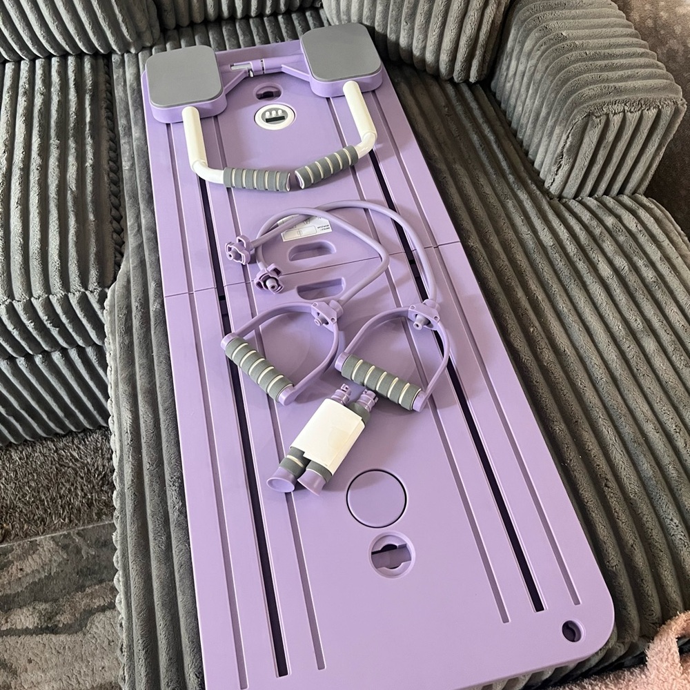 Lavender Full-Body Fitness Reformer Board with Bands